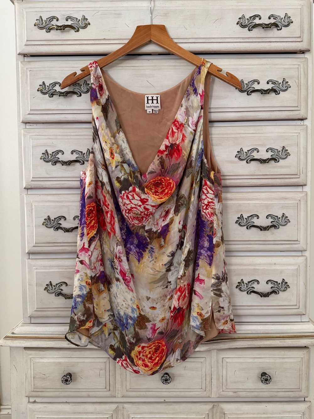 Haute Hippie Floral Artsy Silk Top